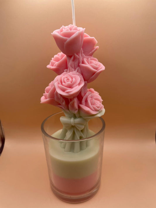 Bouquet of Flowers Candle Jar